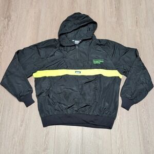 Vintage Granite USA George Mason University Windbreaker Men L Black Pullover‎